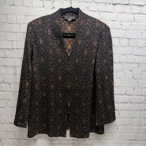 St. John evening by Marie Gray Black and Gold Knit Jacket size 12